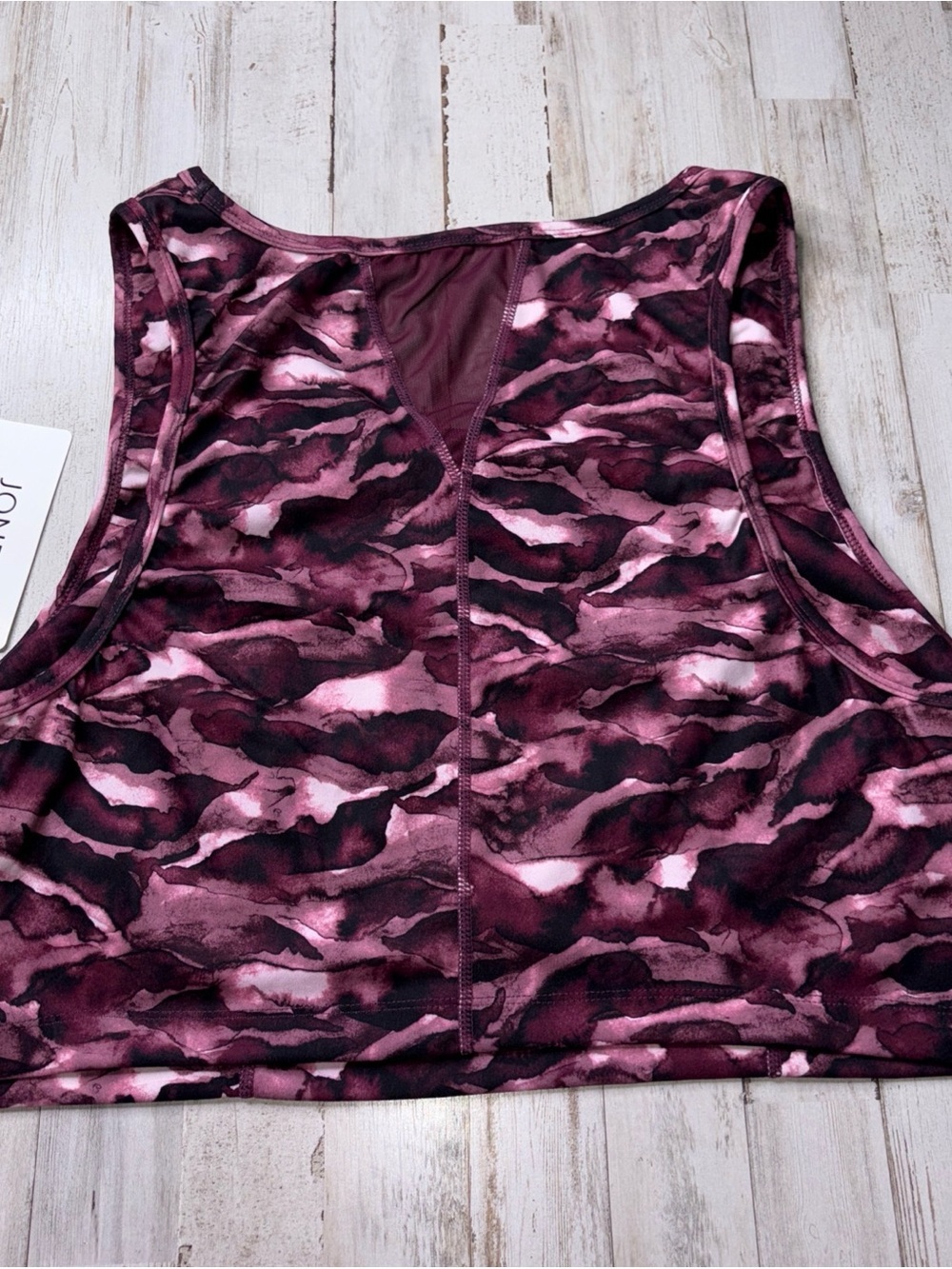 JONES NEW YORK 3X Sport Maroon Camo Print Crop Shelf Bra Activewear NWT - Picture 12 of 13